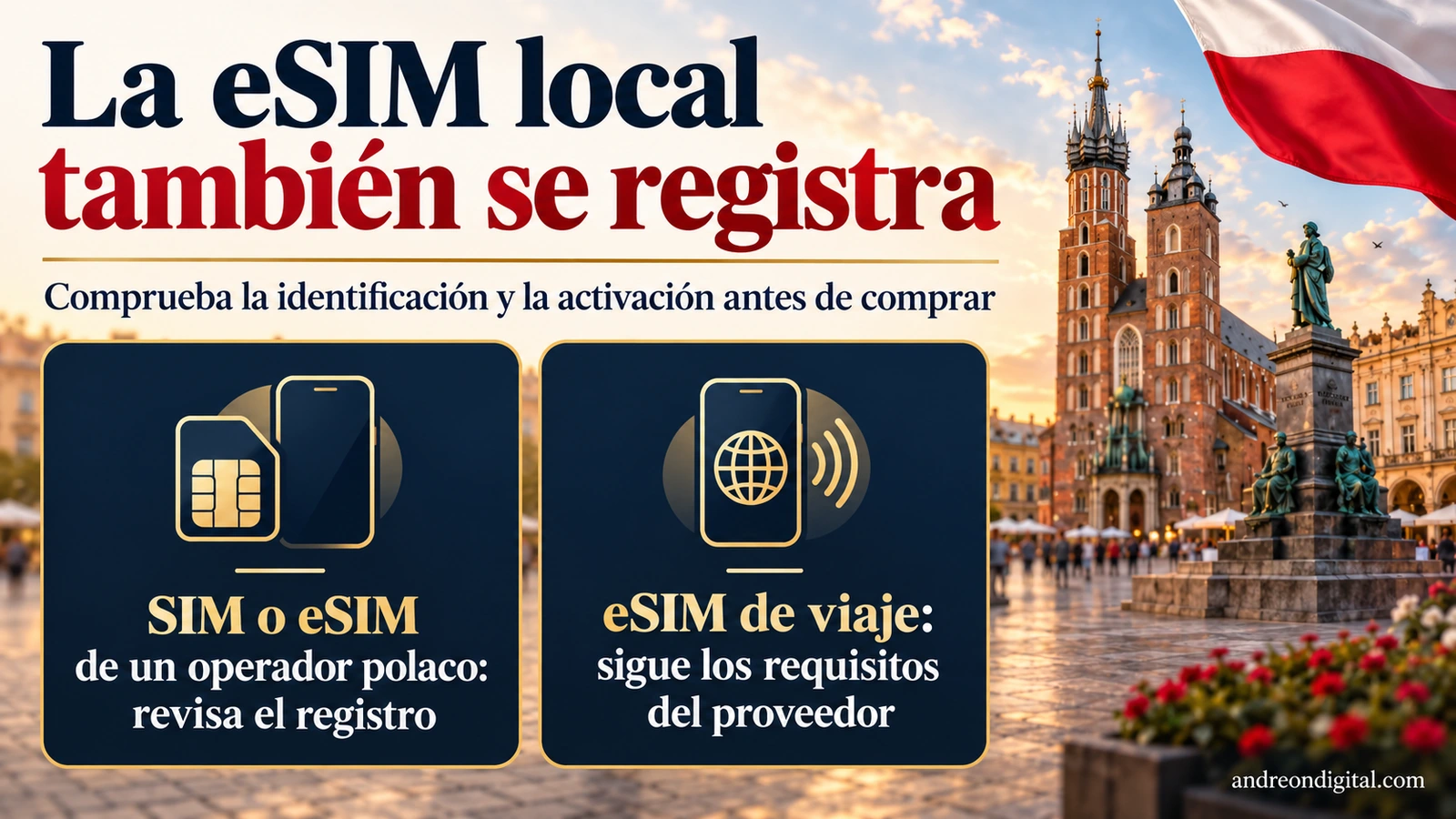 Una eSIM local polaca puede exigir identificación igual que una SIM física